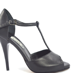 Γυναικείο παπούτσι tango peep toe από μαύρο δέρμα