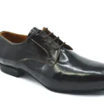 Ανδρικό παπούτσι χορού τάνγκο plain toe από σκούρο καφέ λουστρίνι