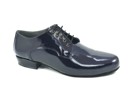 Ανδρικό παπούτσι χορού τάνγκο από μπλε λουστρίνι